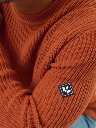 Patentstrick-Pullover Rotorange
