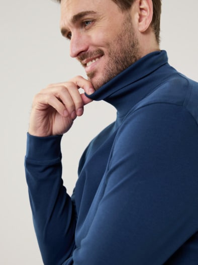 Rollkragen-Shirt Royalblau