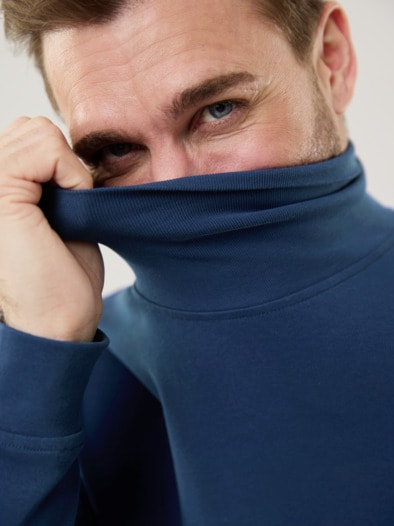 Rollkragen-Shirt Royalblau