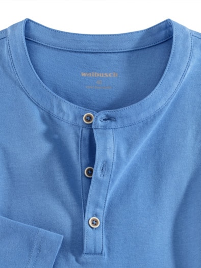Henley-Shirt Mittelblau