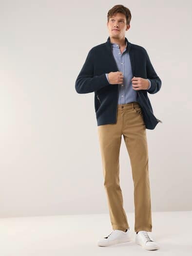 Zip-Jacke Patentstrick Marine