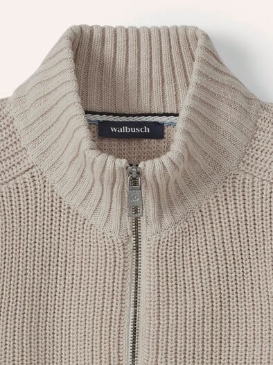 Zip-Jacke Patentstrick Natur