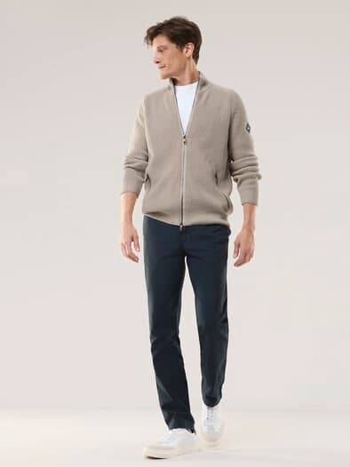 Zip-Jacke Patentstrick Natur