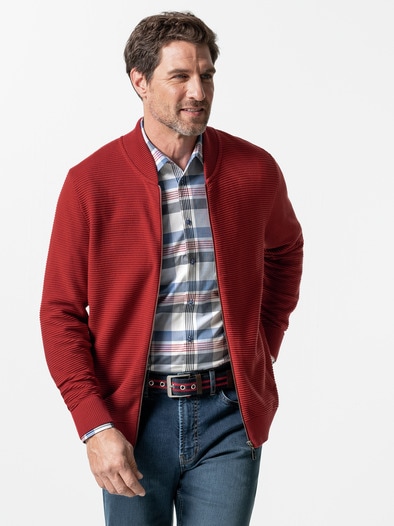 Zip-Jacke Ottoman Rot