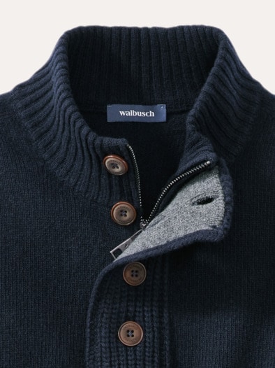 Premium Lammwoll-Troyer Marine