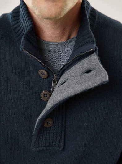 Premium Lammwoll-Troyer Marine