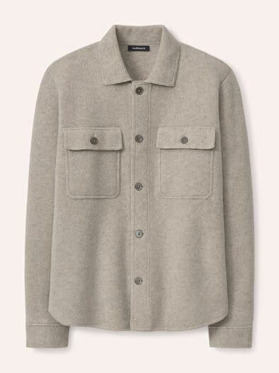 Hemdjacke aus Merinowolle Natur Melange
