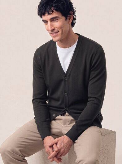 Milano Cardigan mit Baumwolle Schwarz