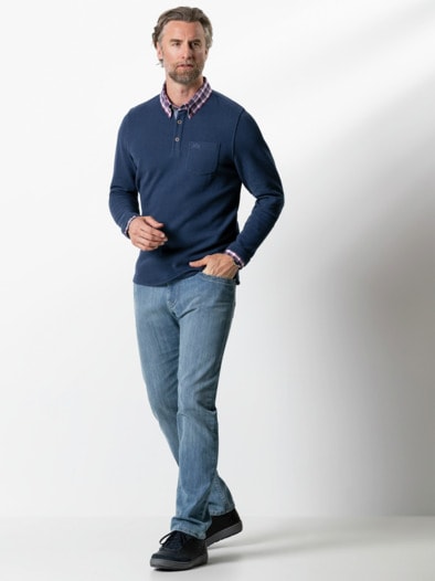 Hemdpullover 2 in 1 Marine
