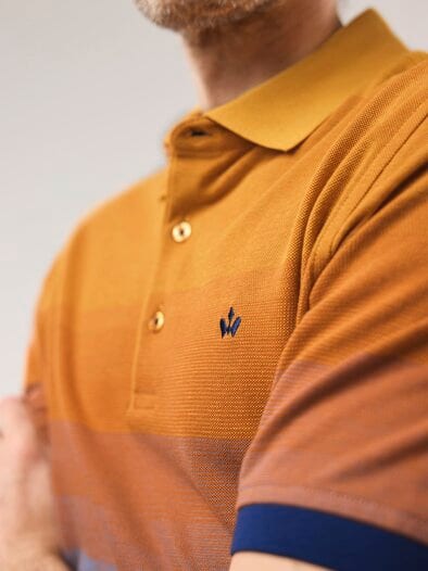 Ombre Streifenpolo Hitzefrei Orange