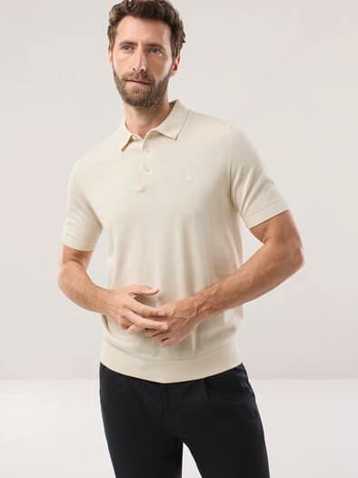 Premium Strickpolo Natur