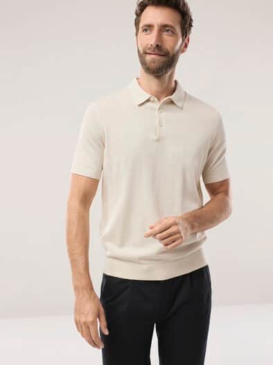 Premium Strickpolo Natur