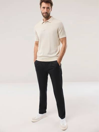 Premium Strickpolo Natur