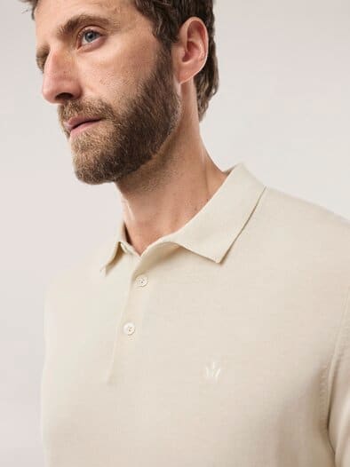 Premium Strickpolo Natur