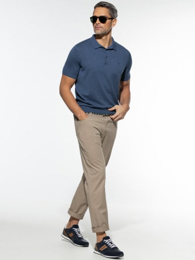 Premium Strickpolo Flaggenblau