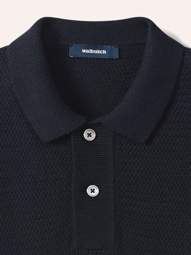 Strickpolo Klimastruktur Marine