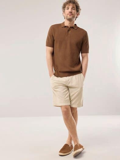 Strickpolo Klimastruktur Latte