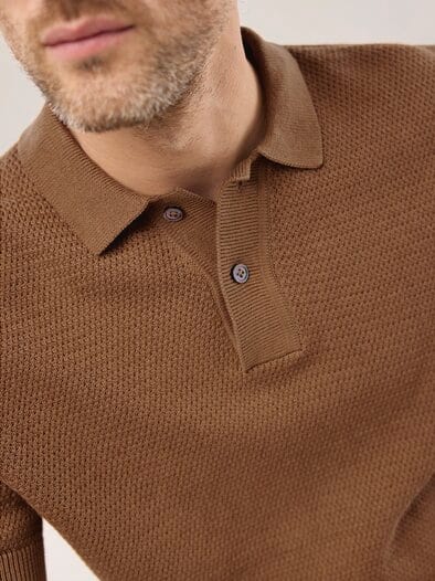 Strickpolo Klimastruktur Latte