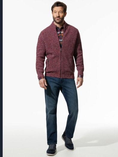 Mouline Zip-Jacke Feuerrot