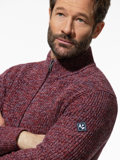 Mouline Zip-Jacke Feuerrot