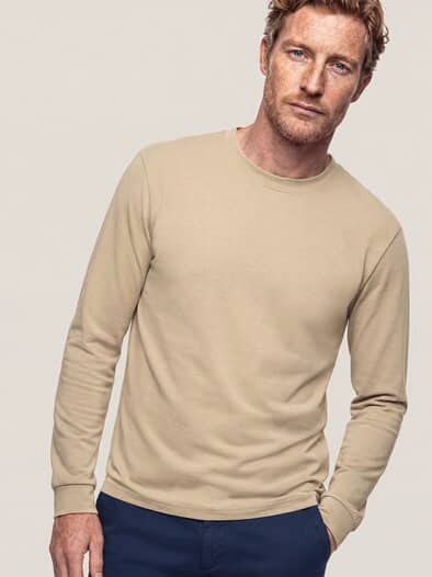 Langarmshirt aus Baumwollmix Sand