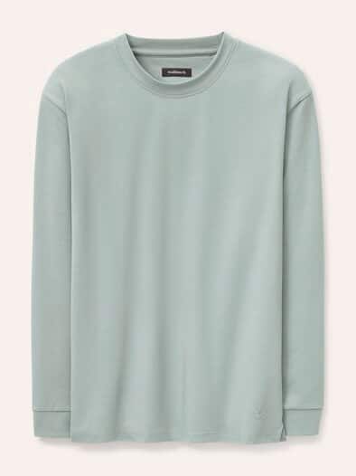 Langarmshirt aus Baumwollmix Lindgrün
