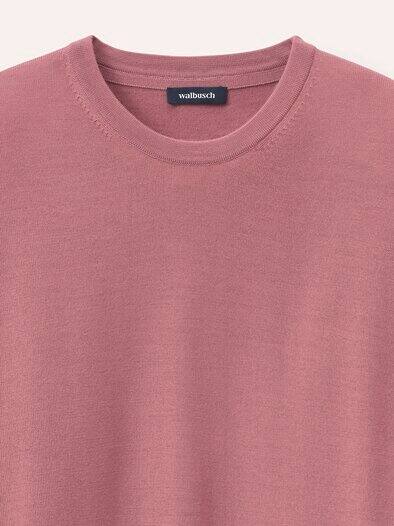 Rundhals-Pullover Merino Extrafein Rosenholz