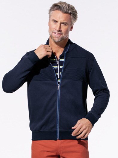 Extraglatt Struktur-Jacke Marine