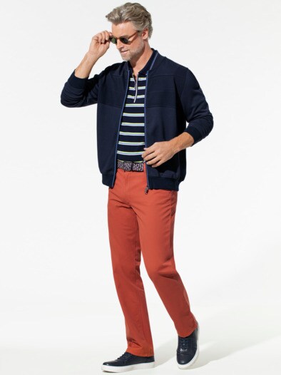 Extraglatt Struktur-Jacke Marine