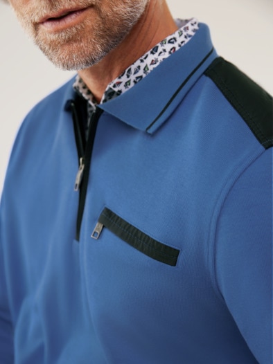 Extraglatt-Polo-Pullover 2.0 Azurblau