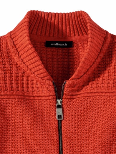 Zip-Jacke Strukturmix Siena Rot