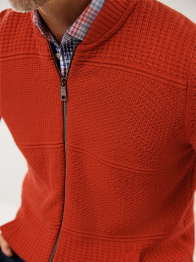 Zip-Jacke Strukturmix Siena Rot
