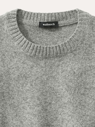 Lammwoll-Pullover Nahtlos Grau Melange