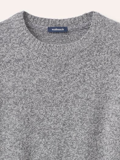 Lammwoll-Pullover Nahtlos Grau Melange
