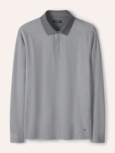 Jaquard-Polo Bicolor Grau