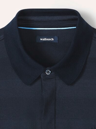 Baumwoll-Polo Webeffekt Marine