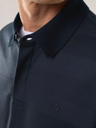 Baumwoll-Polo Webeffekt Marine