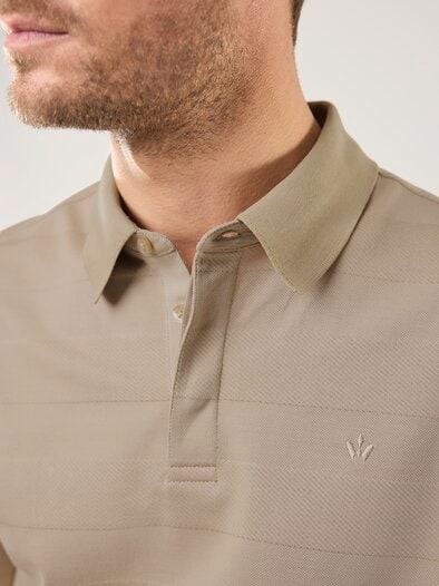 Baumwoll-Polo Webeffekt Sand