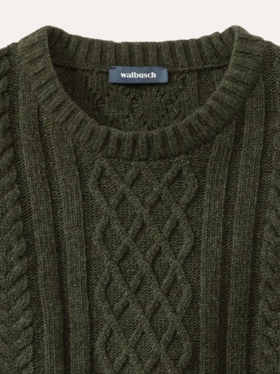 Aran-Pullover Oliv