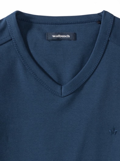 Zu schade für drunter-Shirt V-Neck Mittelblau