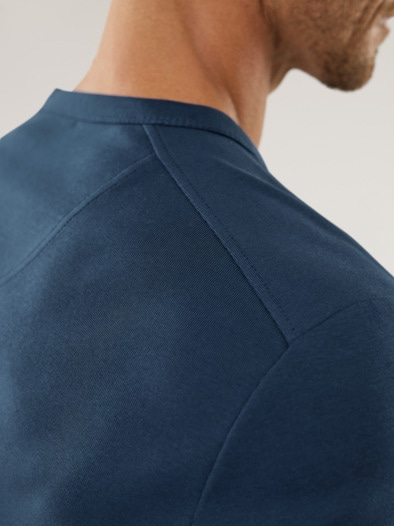 Zu schade für drunter-Shirt V-Neck Mittelblau