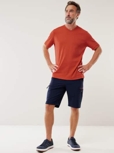 Zu schade für drunter-Shirt V-Neck Koralle