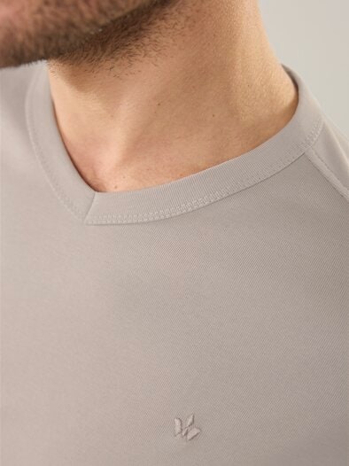 Zu schade für drunter-Shirt V-Neck Natur