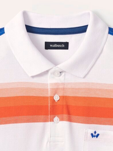 Pique-Polo Hitzefrei Streifen Weiß