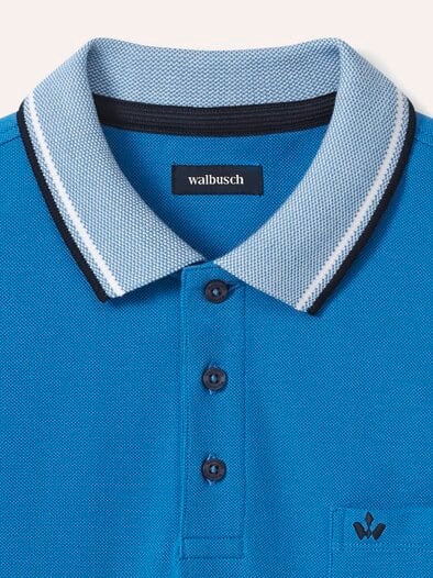 Pique-Polo Hitzefrei Uni Mittelblau