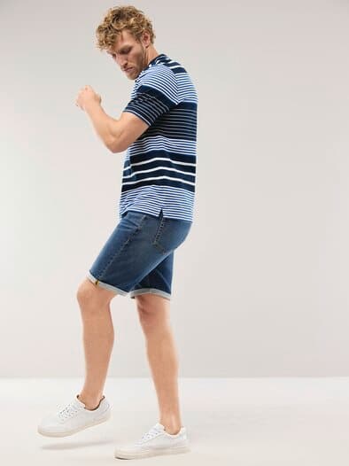 Pique-Polo Hitzefrei Streifen Marine