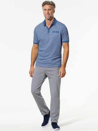 Extraglatt-Polo Bestklima Jeansblau