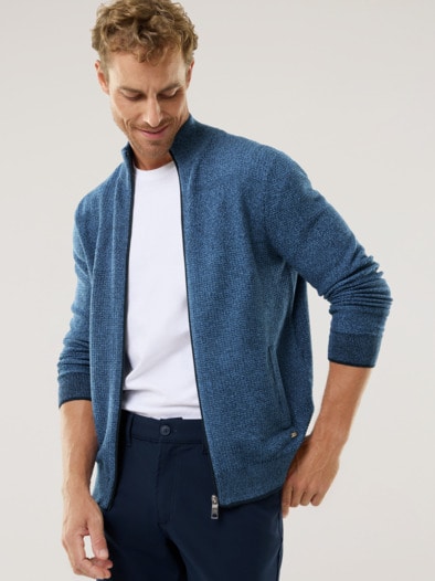 Strukturjacke Farbeffekt Jeansblau