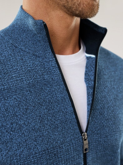Strukturjacke Farbeffekt Jeansblau