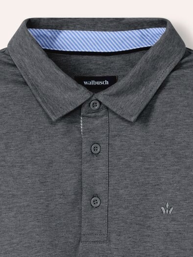 Langarmpolo aus Baumwollmix Grau